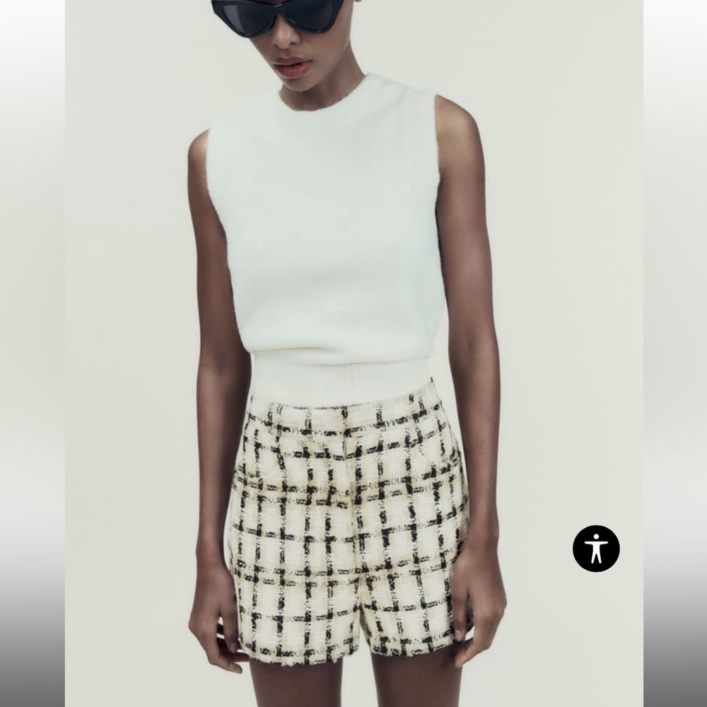 ZARA textured weave shorts